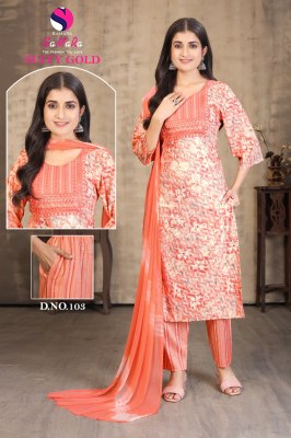 Suffy Gold vol 1 by Samara Capsule Printed kurti pant and dupatta collection at affordable rate  readymade suit catalogs