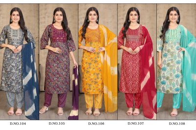 Suffy Gold vol 1 by Samara Capsule Printed kurti pant and dupatta collection at affordable rate  readymade suit catalogs