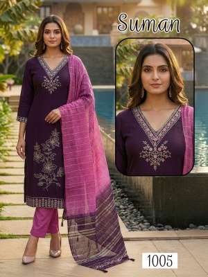 Suman Heavy Roman Silk Kurti Pant with Fancy Heavy Dobby Dupatta Set kurti pant with dupatta Catalogs