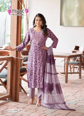 Suman vol 2 by Mystic 9 Premium quality reyon foil printed kurti pant and dupatta catalogue at affordable rate readymade suit catalogs
