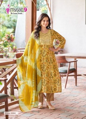 Suman vol 2 by Mystic 9 Premium quality reyon foil printed kurti pant and dupatta catalogue at affordable rate readymade suit catalogs