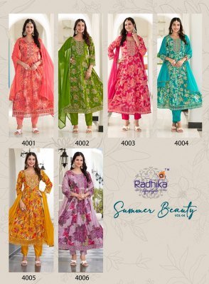 Summer Beauty vol 4 by Radhika Lifestyle Heavy Cotton Foil printed readymade suit catalogue at affordable rate fancy Anarkali suit catalogs