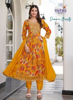 Summer Beauty vol 4 by Radhika Lifestyle Heavy Cotton Foil printed readymade suit catalogue at affordable rate fancy Anarkali suit catalogs