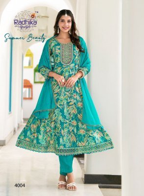 Summer Beauty vol 4 by Radhika Lifestyle Heavy Cotton Foil printed readymade suit catalogue at affordable rate fancy Anarkali suit catalogs
