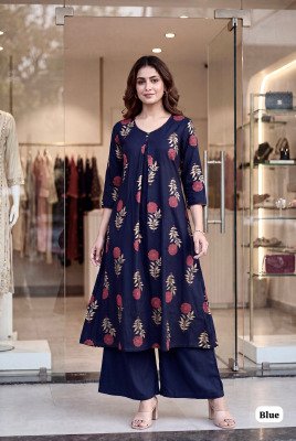Summer Cord Set Vol. 2.0 Heavy Rayon Long Flared Kurti with Pant Amavi