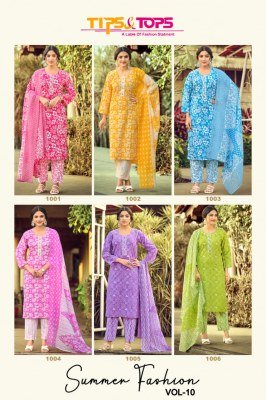 Summer Fashion Vol 10 by Tips And Tops  Pure Cotton Mal Dupatta Collection readymade suit catalogs