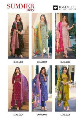 Summer Story by Kadlee handwork fancy kurti pant and dupatta catalogue at low rate readymade suit catalogs