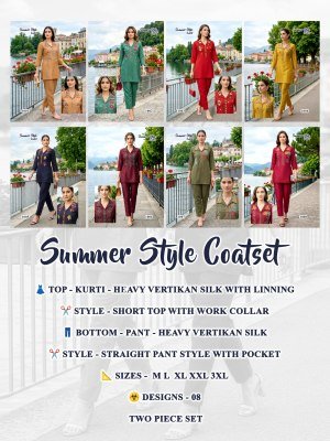 Summer Style Vatican Silk Co-Ord Set with Lining co ord set catalogs