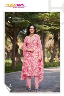 Summer fashion vol 5 by Tips and tops cotton printed kurti pant and dupatta catalogue at low rate readymade suit catalogs