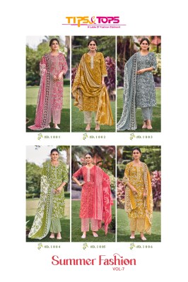 Summer fashion vol 7 by tips and tops cotton printed readymade suit catalogue at low rate readymade suit catalogs
