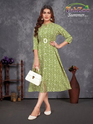 Summer vol 1 by FabZoo New Frock Style Designer kurti Collection catalogue at low rate kurtis catalogs