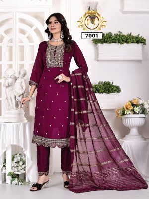 Summer vol 1 by Padmavati Vichitra silk chanderi work top bottom with dupatta catalogue in amavi expo readymade suit catalogs