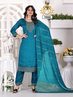 Summer vol 1 by Padmavati Vichitra silk chanderi work top bottom with dupatta catalogue in amavi expo readymade suit catalogs