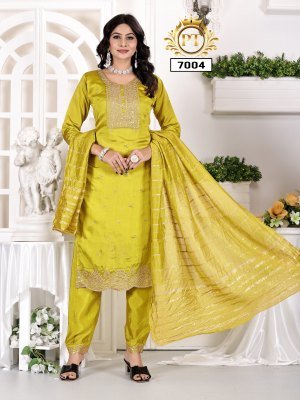 Summer vol 1 by Padmavati Vichitra silk chanderi work top bottom with dupatta catalogue in amavi expo readymade suit catalogs