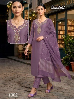 Sundari Heavy Shimmer Roman Silk Handwork Kurti Pant with Banarasi Jacquard Dupatta kurti pant with dupatta Catalogs