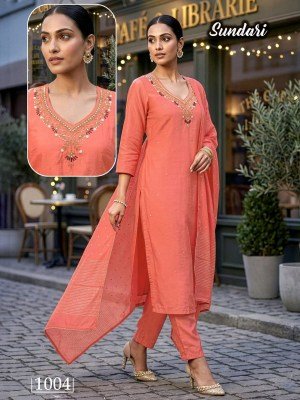 Sundari Heavy Shimmer Roman Silk Handwork Kurti Pant with Banarasi Jacquard Dupatta kurti pant with dupatta Catalogs
