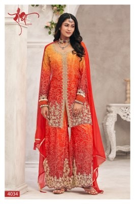 Sundri by Radha Trendz Heavy Premium Embroidered Palazzo suit catalogue at affordable rate  readymade suit catalogs
