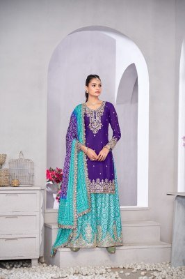 Suroor Gulzar  Premium Chinnon Ensemble with Dabka Dori And Handmade Mirror Work Embroidery Wholesale kurtis catalogs