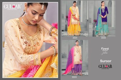 Suroor Gulzar  Premium Chinnon Ensemble with Dabka Dori And Handmade Mirror Work Embroidery Wholesale kurtis catalogs