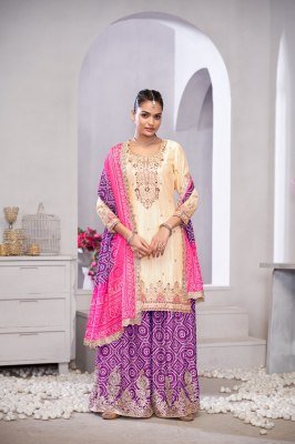 Suroor Gulzar  Premium Chinnon Ensemble with Dabka Dori And Handmade Mirror Work Embroidery Wholesale kurtis catalogs