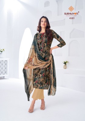 SuryaJyoti Naishaa Vol 45 Jam Satin Printed Dress Material wholesale Price  salwar kameez catalogs