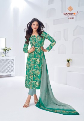 SuryaJyoti Naishaa Vol 45 Jam Satin Printed Dress Material wholesale Price  salwar kameez catalogs