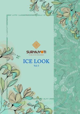 Suryajyoti Ice Look Vol-5 Premium Pure Cotton Printed Suit Set Top Bottom Dupatta Wholesale kurtis catalogs