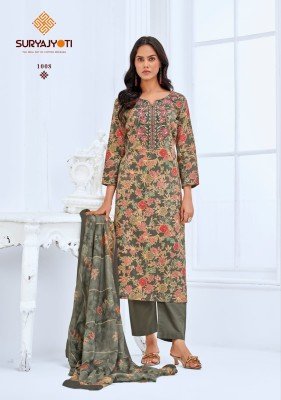 Suryajyoti Kala Vol 1  Designer Cotton Kurti Pant Set with Heavy Neck Work And  Dupatta Wholesale kurtis catalogs