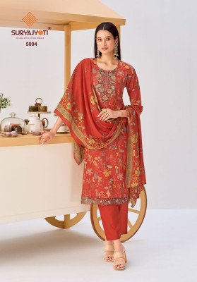 Suryajyoti Kala Vol  5 Pure Cotton Printed Kurti Pant with Cotton Dupatta Set kurti pant with dupatta Catalogs