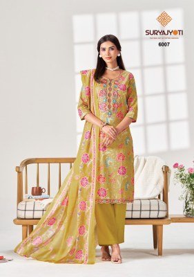 Suryajyoti Kala Vol-6 Heavy Cotton Kurti Pant with Dupatta  kurti pant with dupatta Catalogs