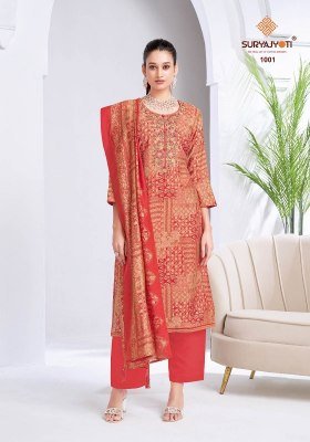 Suryajyoti Kangana Vol 1 Pure Modal Designer Dress Material Discharge Print with Foil  Neck Embroidery And Border Work  Dyed Bottom And Discharge Prin dress material catalogs