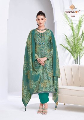 Suryajyoti Kangana Vol 1 Pure Modal Designer Dress Material Discharge Print with Foil  Neck Embroidery And Border Work  Dyed Bottom And Discharge Prin dress material catalogs