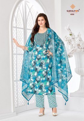 Suryajyoti Kritika Advance Vol 4 Rayon Capsule Kurti Set with Chanderi Dupatta (M–4XL) readymade suit catalogs