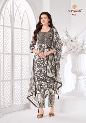 Suryajyoti Kritika Advance Vol 4 Rayon Capsule Kurti Set with Chanderi Dupatta (M–4XL) readymade suit catalogs