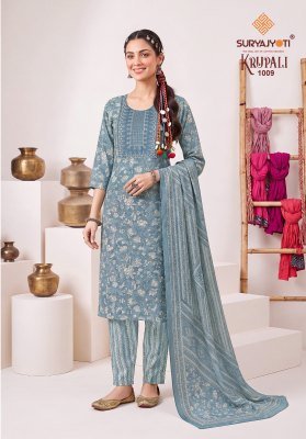 Suryajyoti Krupali Vol-1 Fully Stitched Capsule Print Kurti Pant with Chanderi Dupatta kurti pant with dupatta Catalogs