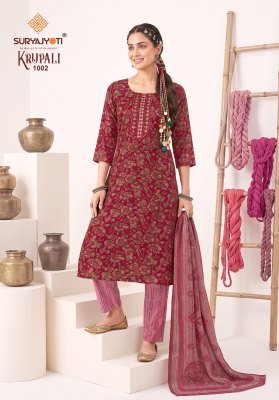 Suryajyoti Krupali Vol-1 Fully Stitched Capsule Print Kurti Pant with Chanderi Dupatta kurti pant with dupatta Catalogs