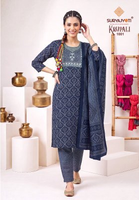 Suryajyoti Krupali Vol-1 Fully Stitched Capsule Print Kurti Pant with Chanderi Dupatta kurti pant with dupatta Catalogs