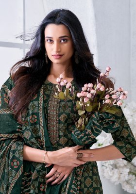 Suryajyoti Nikhaar Vol 13 Pure Cotton Kurti Pant with Dupatta Printed And Neck Embroidery Tie Work Wholesale kurti pant with dupatta Catalogs