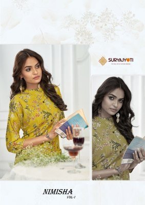 Suryajyoti Nimisha Vol-1  New Collection A Line Kurti With Pant Cord Set Wholesale  co ord set catalogs
