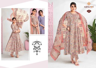 Suryajyoti Rashi Vol 3 Pure Cotton Printed Anarkali Suit Set Pant with Dupatta Wholesale  fancy Anarkali suit catalogs
