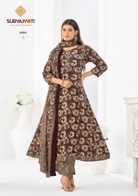 Suryajyoti Rashi Vol 4 Anarkali Readymade Pure Cotton Suit Set Wholesale fancy Anarkali suit catalogs