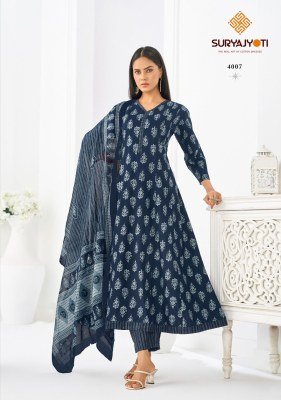 Suryajyoti Rashi Vol 4 Anarkali Readymade Pure Cotton Suit Set Wholesale fancy Anarkali suit catalogs