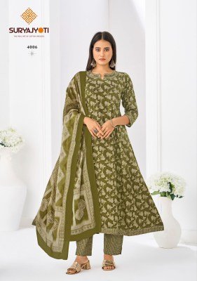 Suryajyoti Rashi Vol 4 Anarkali Readymade Pure Cotton Suit Set Wholesale fancy Anarkali suit catalogs