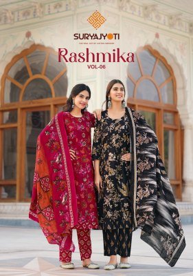Suryajyoti Rashmika Vol 6 Pure Cotton Anarkali Suit with Handwork 