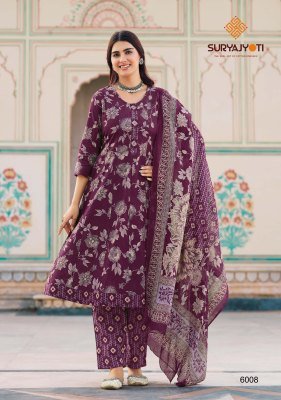 Suryajyoti Rashmika Vol 6 Pure Cotton Anarkali Suit with Handwork readymade suit catalogs