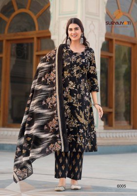 Suryajyoti Rashmika Vol 6 Pure Cotton Anarkali Suit with Handwork readymade suit catalogs