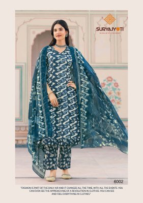 Suryajyoti Rashmika Vol 6 Pure Cotton Anarkali Suit with Handwork readymade suit catalogs
