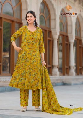 Suryajyoti Rashmika Vol 6 Pure Cotton Anarkali Suit with Handwork readymade suit catalogs