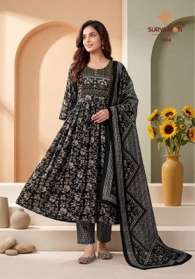 Suryajyoti Ruhani Vol 1 Heavy Rayon Capsule Print Kurti Pant with Chanderi Digital Print Dupatta kurti pant with dupatta Catalogs