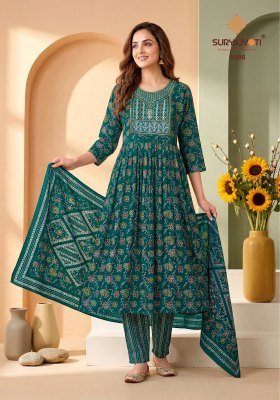 Suryajyoti Ruhani Vol 1 Heavy Rayon Capsule Print Kurti Pant with Chanderi Digital Print Dupatta kurti pant with dupatta Catalogs